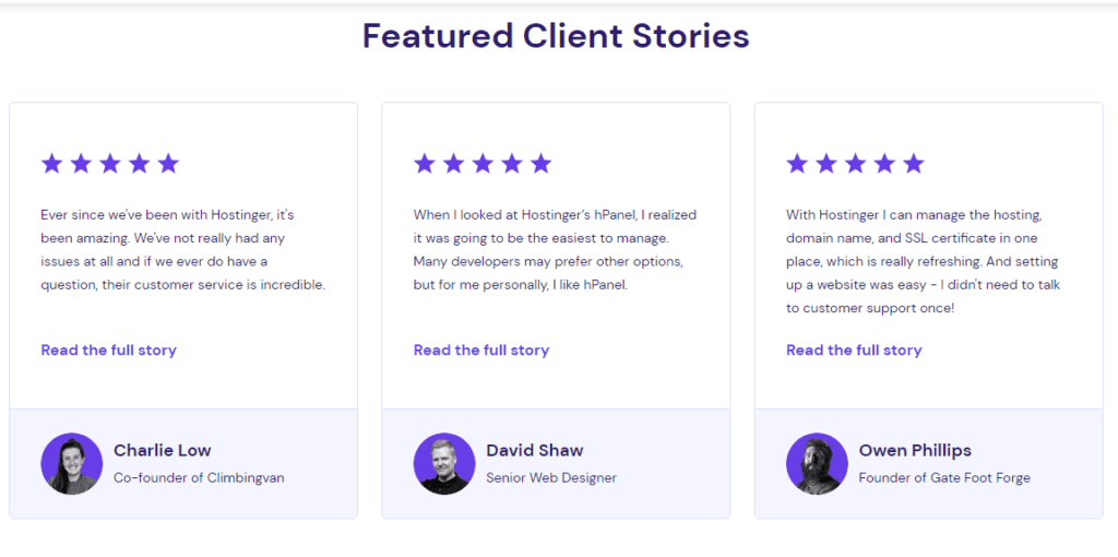 What Customers Say About Hostinger